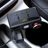  Bộ Chia Tẩu Sạc Ô Tô 3 Cổng 2 Tẩu USB Xoay 90 Độ Đa Năng 
