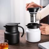  Ấm Pha Trà Giữ Nhiệt Có Lưới Lọc Dung Tích 1 Lít Tiện Lợi, Màu Đen 