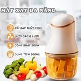  Máy Xay Mini Đa Năng 6 Lưỡi Xay Tỏi Ớt, Đồ Ăn Dặm 