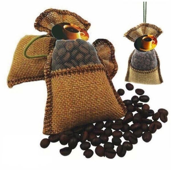 Túi Treo Thơm Cafe Nguyên Hạt Khử Mùi Xe Hơi