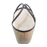  Giỏ cỏ bàng trơn viền quai đen 