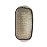  Giỏ cỏ bàng trơn viền quai đen 