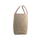  Giỏ cỏ bàng quai nâu trang trí thêu 