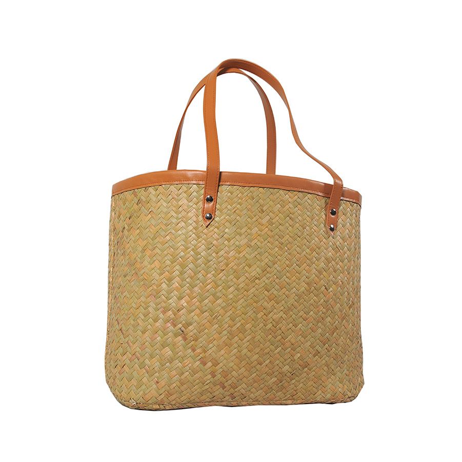  Giỏ trơn quai nâu 