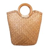  Giỏ cỏ bàng quai gỗ tròn 