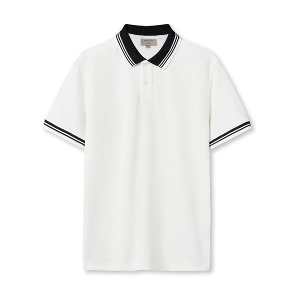 Áo Polo Nam Họa Tiết Phối Cổ Contrasting Ribbed Details Form Regular