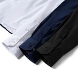 Áo Sơ Mi Poly Spandex Nam Tay Dài Trơn Phối Subtle Stripe Form Slim