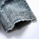 Quần Short Jeans Bandana Pattern Light Blue