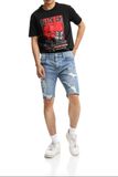 Quần Short Jeans Slim Torned Blue Wash