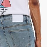 Quần Jeans Skinny Wash Ripped Paint Splatter