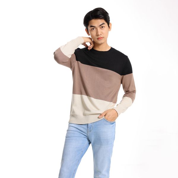 Áo Nỉ Knitted Color Block