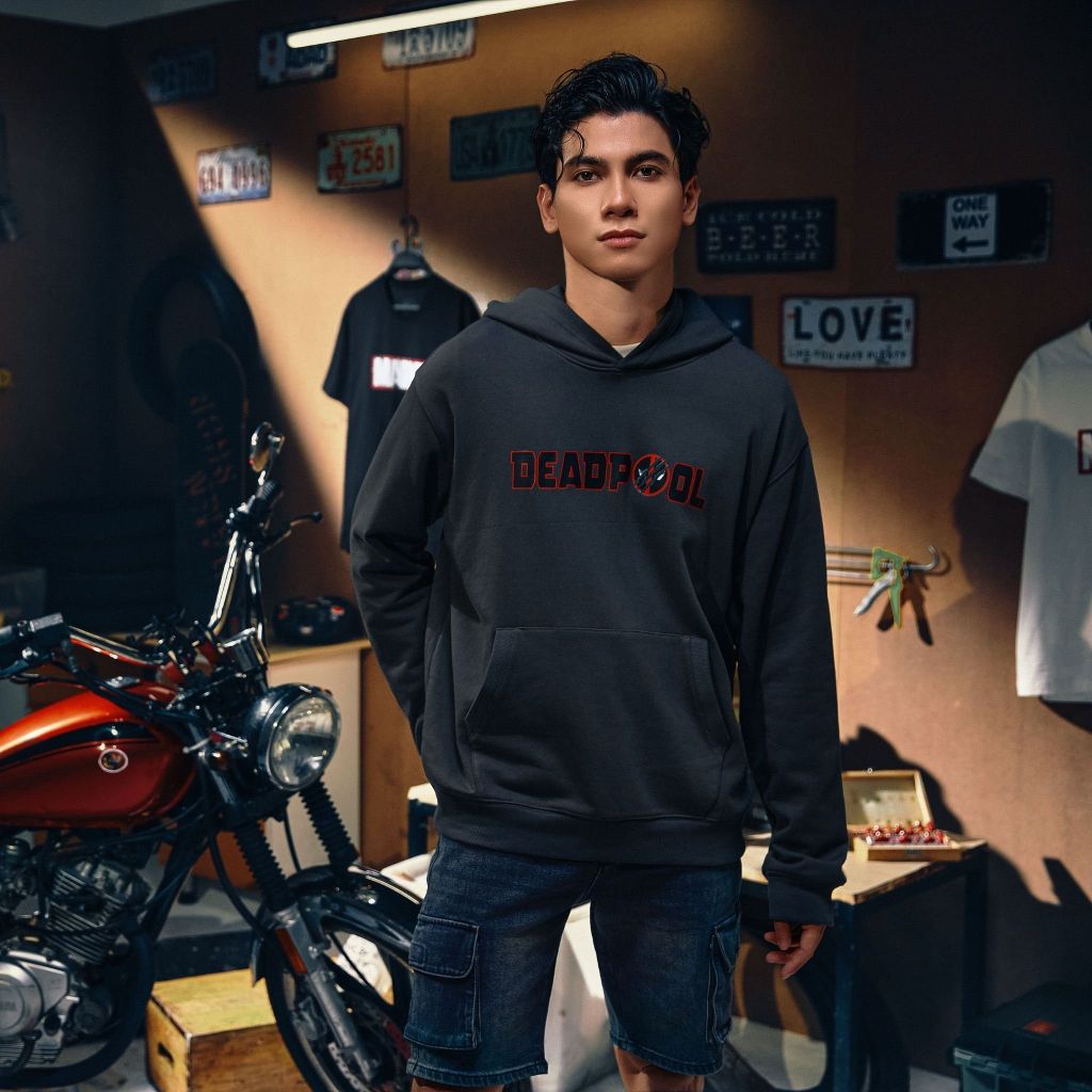 Áo Hoodie Nam Họa Tiết Marvel Deadpool Merc With A Mouth Form Regular