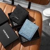 Ví Da Nam Form Ngang Hiệu Ứng Denim