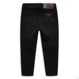 Quần Jeans Cropped Black Wash Grinding