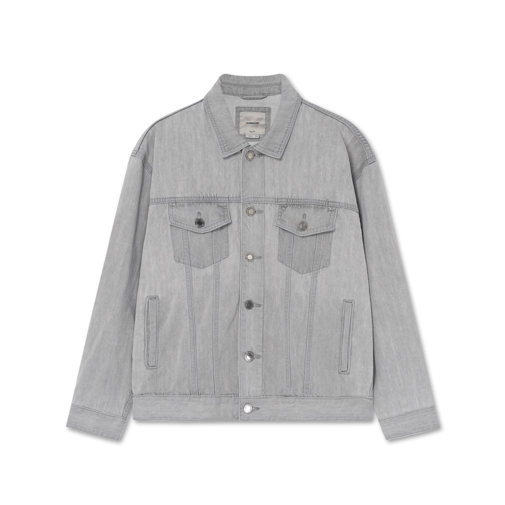 Áo Khoác Jeans Nam Siêu Nhẹ ICON105 Lightweight Form Loose Light Grey