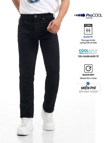 Quần Jean Nam Siêu Mát Ống Ôm ProCOOL Black Form Slim Fit