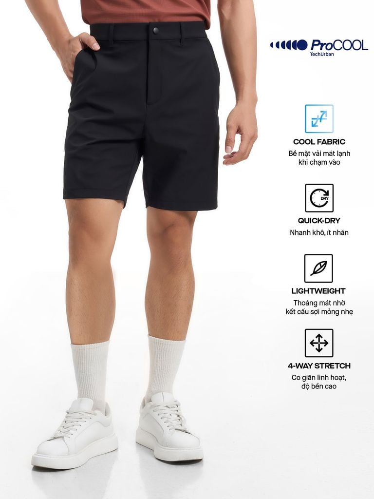 Quần Short Dù Nam Ống Suông ProCOOL Activeness Form Slim Fit