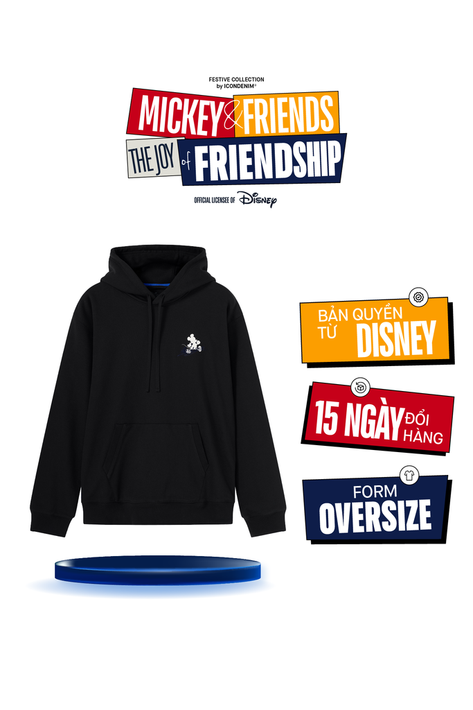 Áo Hoodie Nam Họa Tiết Mickey & Friends Shinning Time Form Oversize