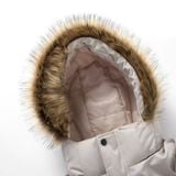 Áo Khoác Vải Gió Nam Faux Fur Trim Hooded Puffer Coat Form Regular
