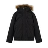 Áo Khoác Vải Gió Nam Faux Fur Trim Hooded Puffer Coat Form Regular
