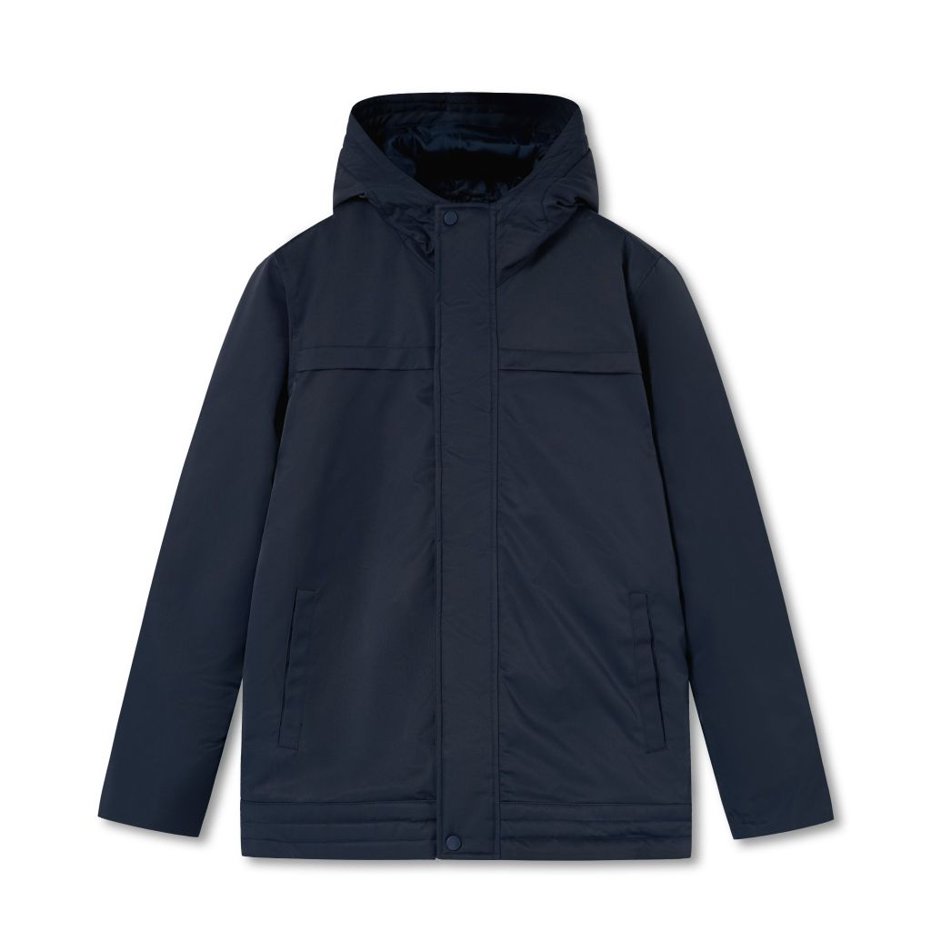 Áo Khoác Nam Chần Bông Có Nón Zip Up Padded Form Regular