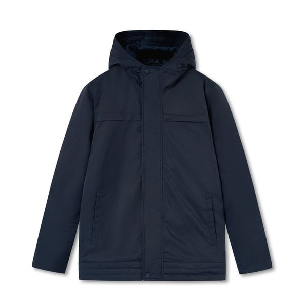 Áo Khoác Nam Chần Bông Có Nón Zip Up Padded Form Regular