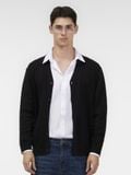 Áo Len Nam Cardigan Basic Thêu Logo
