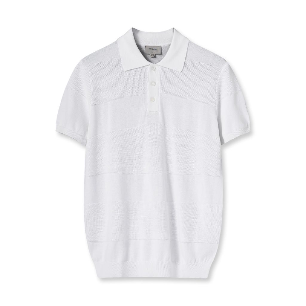 Áo Len Polo Nam Minimalist Dark Striped Knit Form Regular