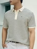 Áo Polo Nam Dệt Kim Sọc Ngang Form Regular