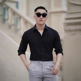 Áo Sơ Mi Bamboo Nam Tay Dài Semi Spread Caro Form Regular