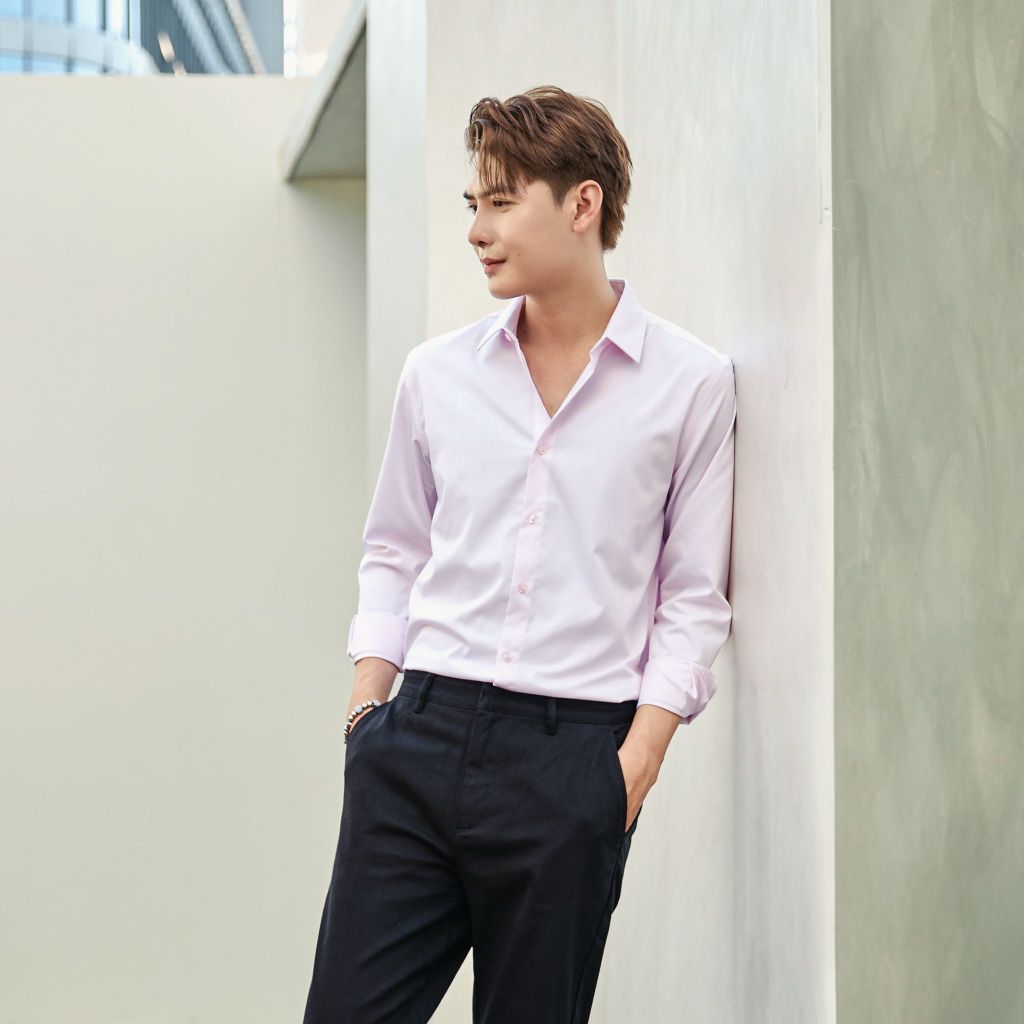 Áo Sơ Mi Bamboo Nam Tay Dài Semi Spread Form Slim