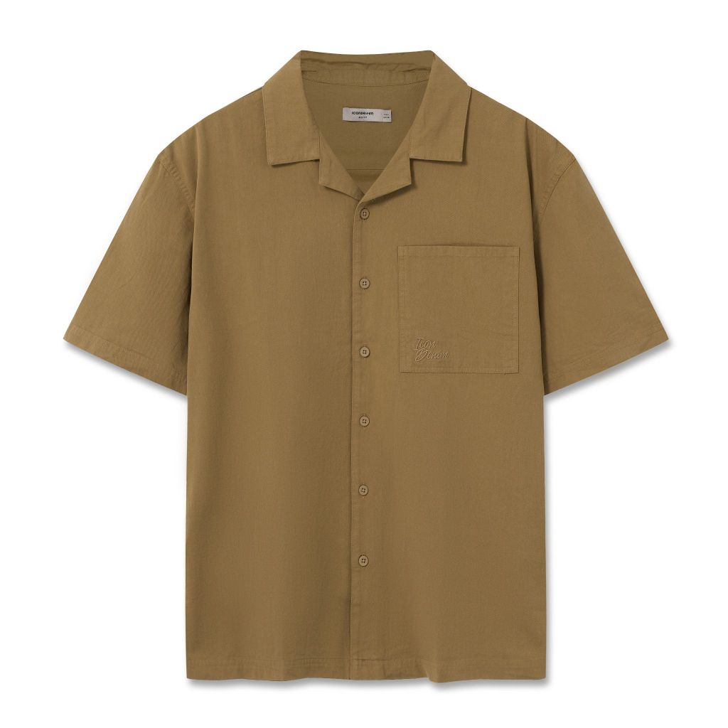 Áo Sơ Mi Cuban Kaki Nam Tay Ngắn Retro Style Form Boxy