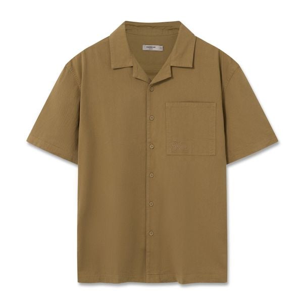Áo Sơ Mi Cuban Kaki Nam Tay Ngắn Retro Style Form Boxy