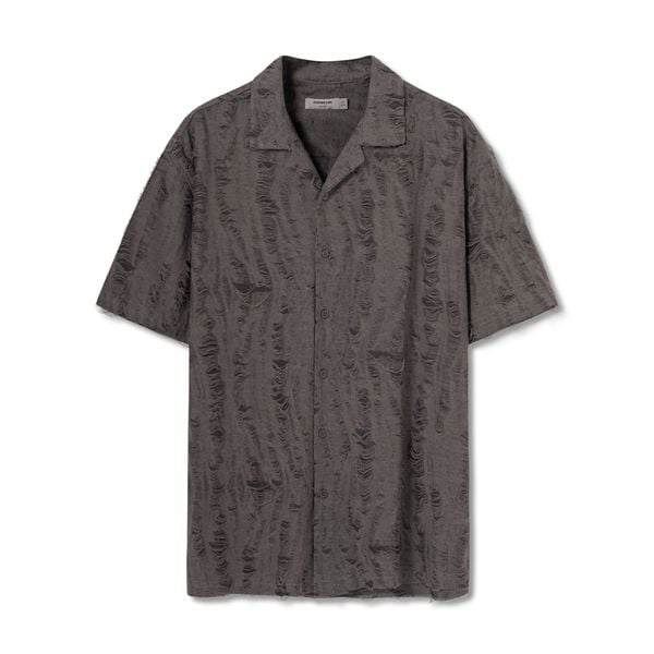 Áo Sơ Mi Cuban Torn Cotton Nam Floating Surface Form Relaxed