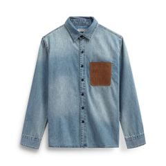 Áo Sơ Mi Denim Nam Túi Ngực Patterned Heat-Embossed Form Regular