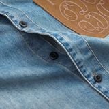 Áo Sơ Mi Denim Nam Túi Ngực Patterned Heat-Embossed Form Regular