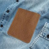 Áo Sơ Mi Denim Nam Túi Ngực Patterned Heat-Embossed Form Regular