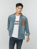 Áo Sơ Mi Denim Nam Túi Ngực Patterned Heat-Embossed Form Regular