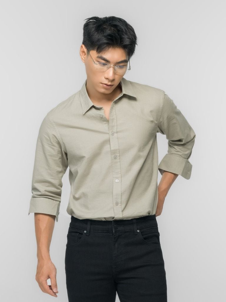 Áo Sơ Mi Linen Nam Tay Dài Coastal Breeze Form Regular