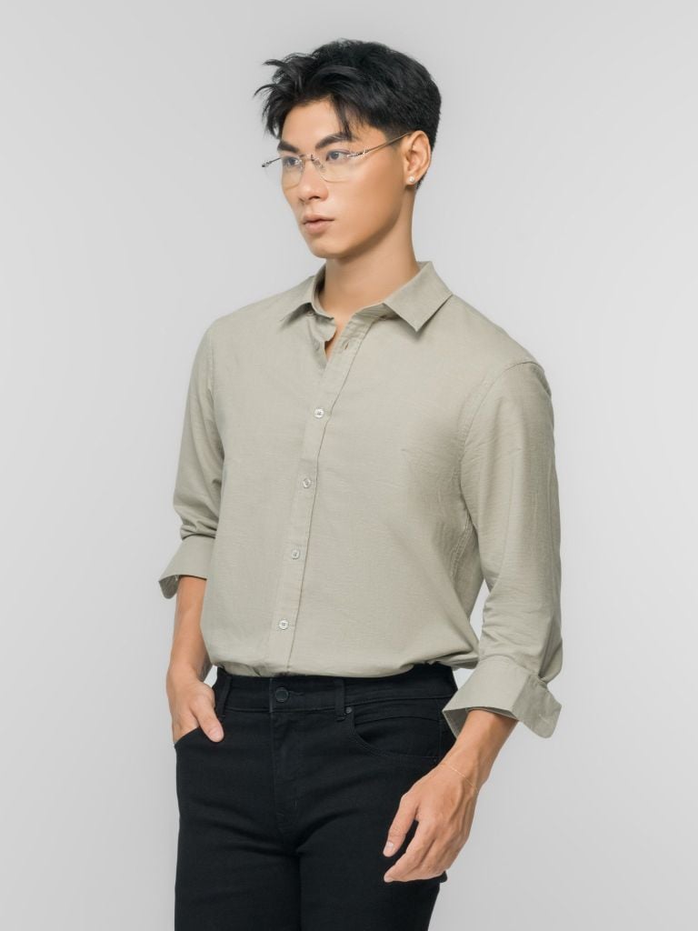Áo Sơ Mi Linen Nam Tay Dài Coastal Breeze Form Regular