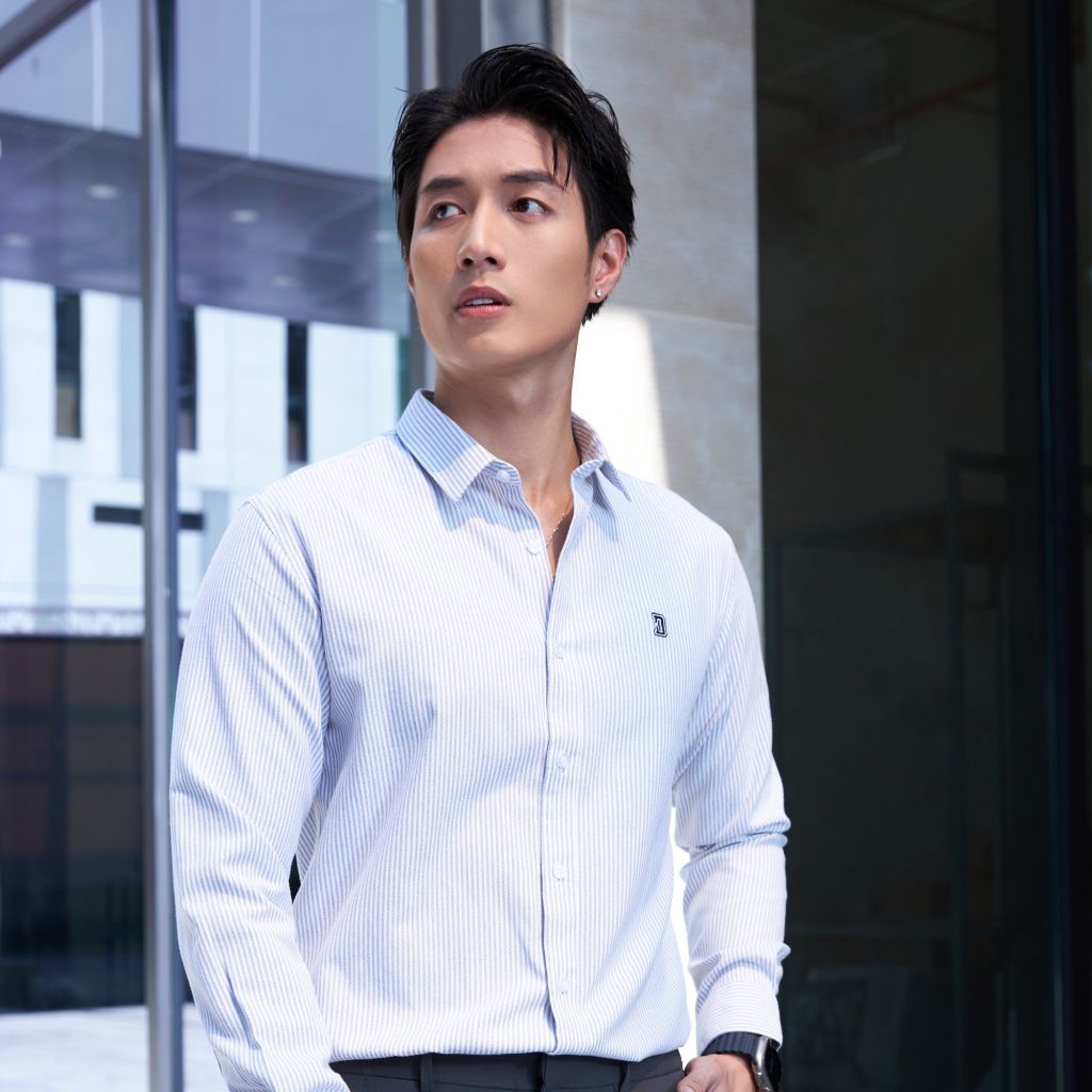 Áo Sơ Mi Nam Tay Dài Palewave Densed Stripes Form Slim