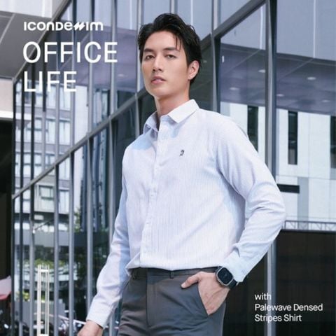 Áo Sơ Mi Nam Tay Dài Palewave Densed Stripes Form Slim