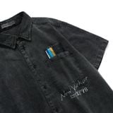 Áo Sơ Mi Denim Nam Tay Ngắn In Charm  N.Y.C Form Relax