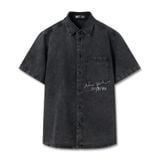 Áo Sơ Mi Denim Nam Tay Ngắn In Charm  N.Y.C Form Relax