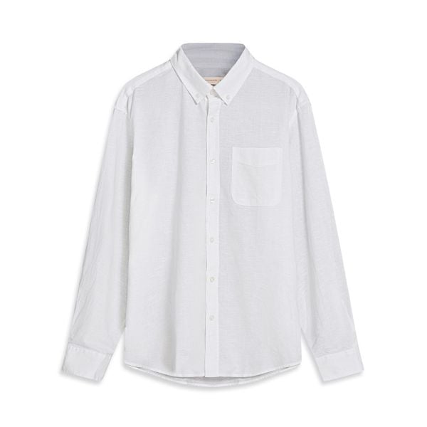 Áo Sơ Mi Linen Nam Tay Dài Pale Wave Form Regular