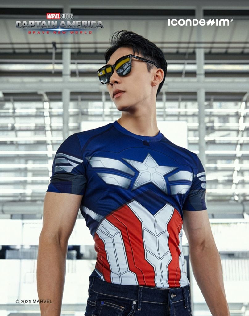 Áo Thun Nam Họa Tiết Marvel Captain Star-Spangled Form Regular