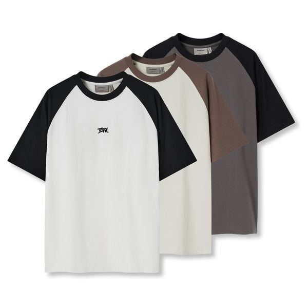 Áo Thun Nam Họa Tiết Thêu Móc Xích Raglan ICDN Form Oversize