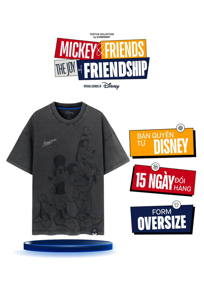 Áo Thun Nam Họa Tiết Mickey & Friends Reunion Form Oversize