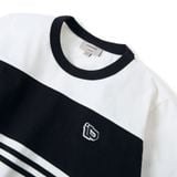 Áo Thun Nam Logo Thêu Nổi Phối Vải Edge Striped Form Regular