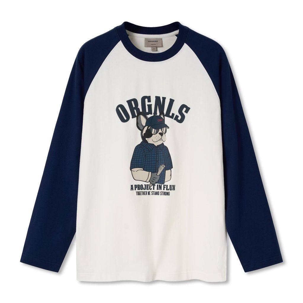 Áo Thun Nam Tay Dài Raglan Orgnls French Bulldog Form Regular